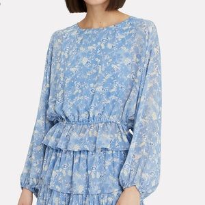 NWT LoveShackFancy Bluejay Nellie Silk Top